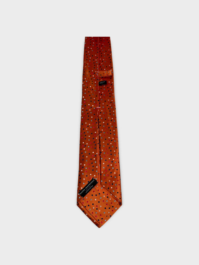 5 Pleated Silk  Orange Tie