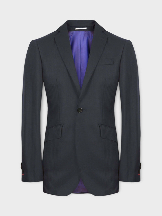 Navy Herringbone Suit