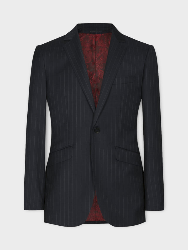 Navy Wide Pinstripe Suit