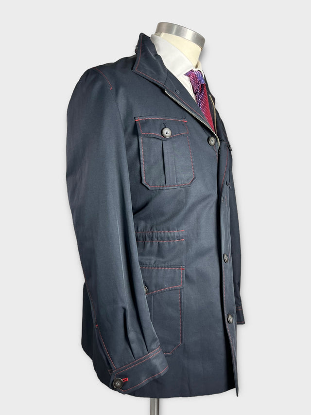 Navy waterproof overcoat