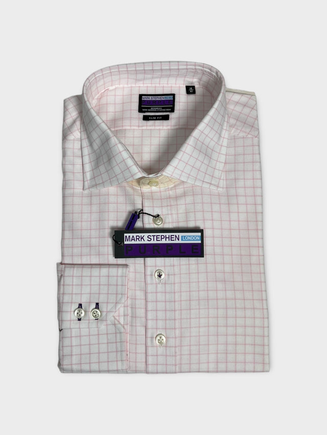 Pink Check Shirt Slim Fit