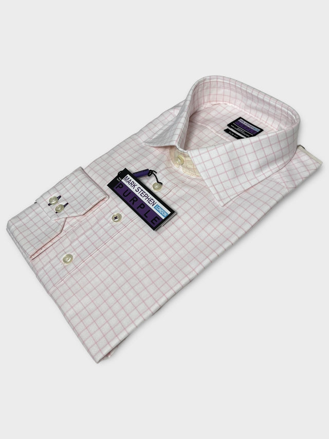 Pink Check Shirt Slim Fit