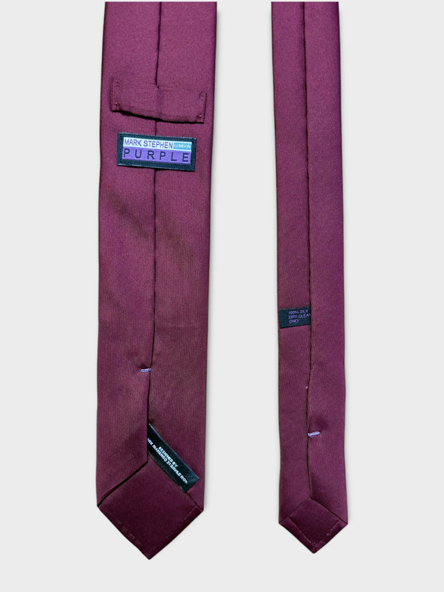 Burgundy Narrow Silk Tie