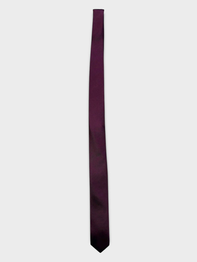 Burgundy Narrow Silk Tie