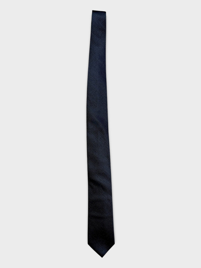 Black Jacquard Woven Silk Tie