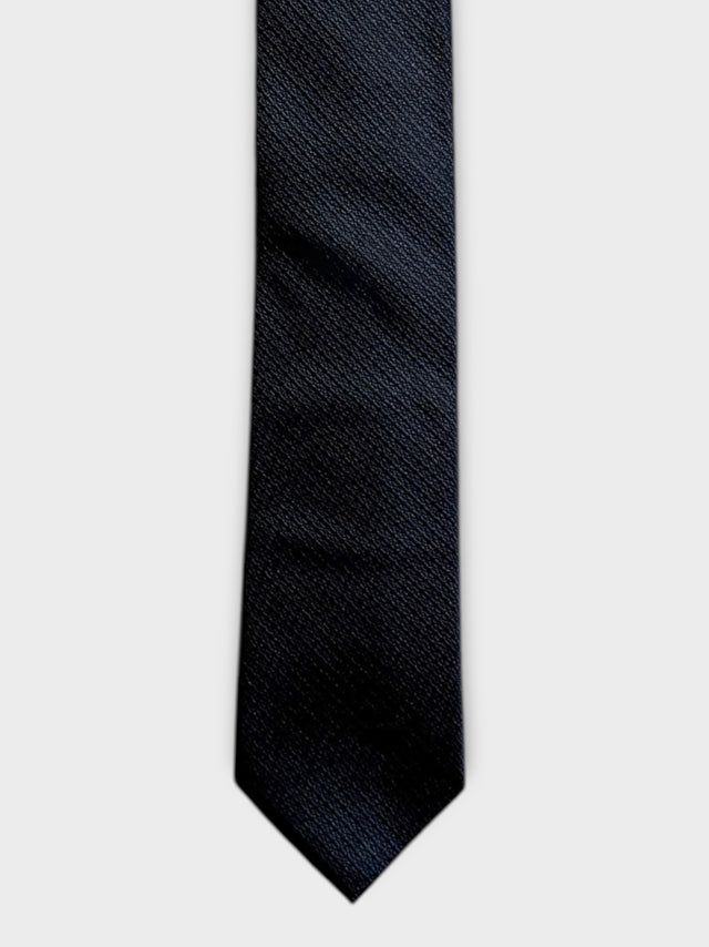 Black Jacquard Woven Silk Tie