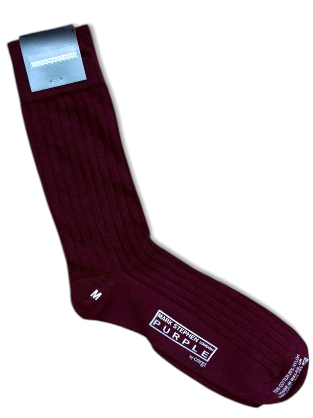 Burgundy Cotton Socks