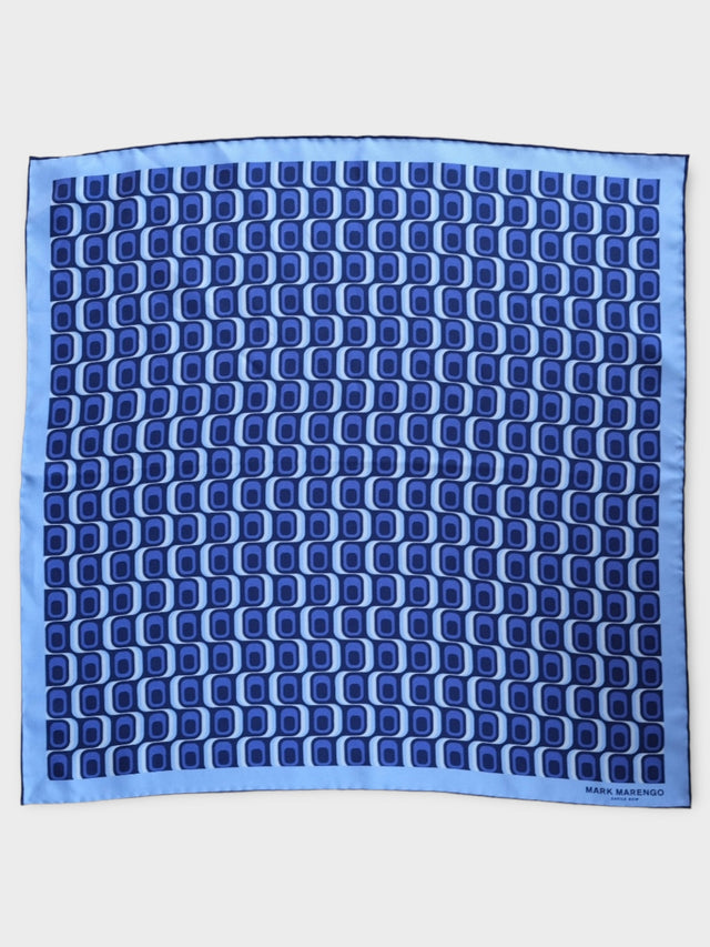 Blue Psychedelic Silk Pocket Square