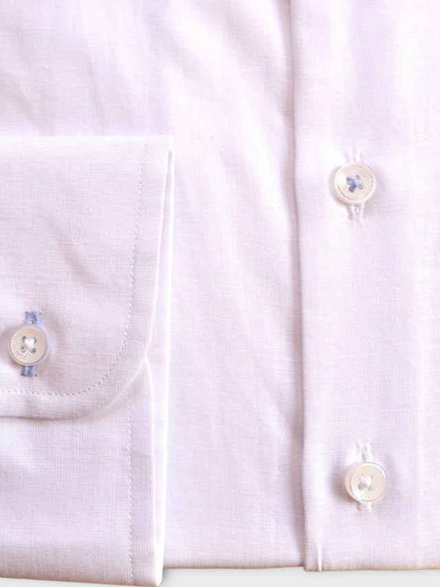 Contemporary Cutaway White Linen Shirt