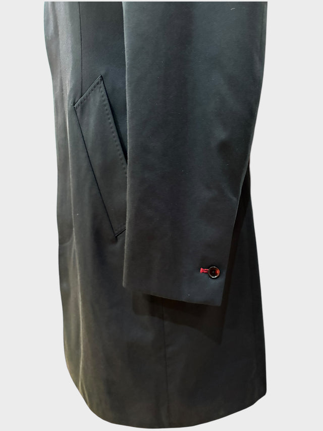 Black Raincoat With Removable Quilted Lining