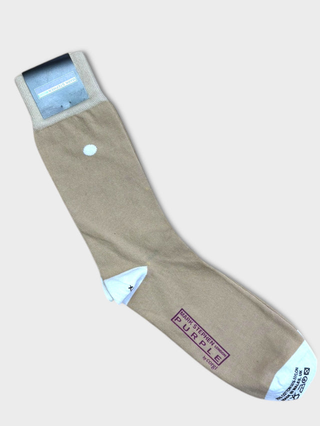 Beige Dot Cotton Socks