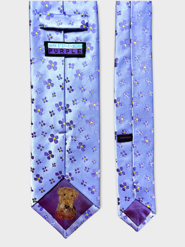 Lilac Flower Silk Tie