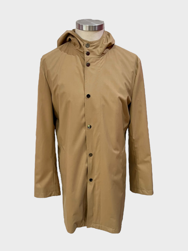 Beige Raincoat with hood