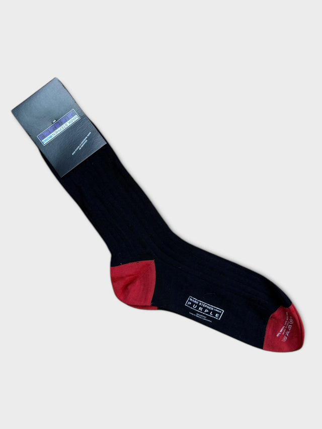 Black Wool Cotton Socks