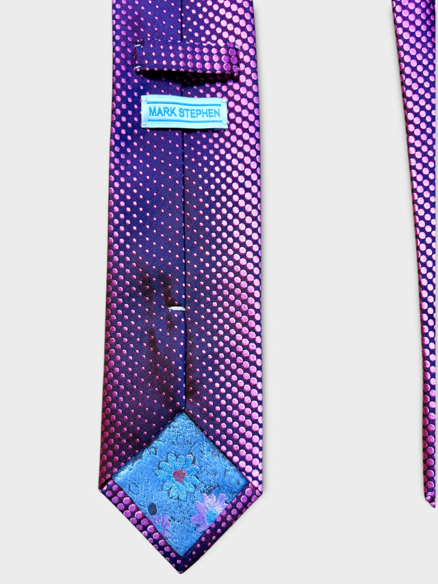 Pink Micro Dot Woven Silk Tie