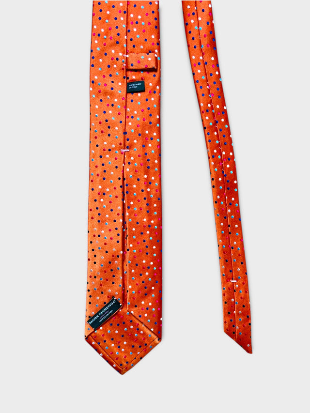 5 Pleated Silk  Orange Tie