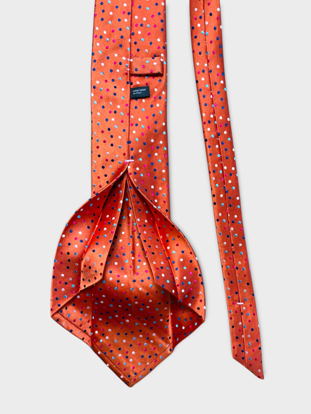 5 Pleated Silk  Orange Tie