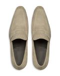 Beige Suede Hand-Stitched Penny Loafer-Mark Marengo Savile Row