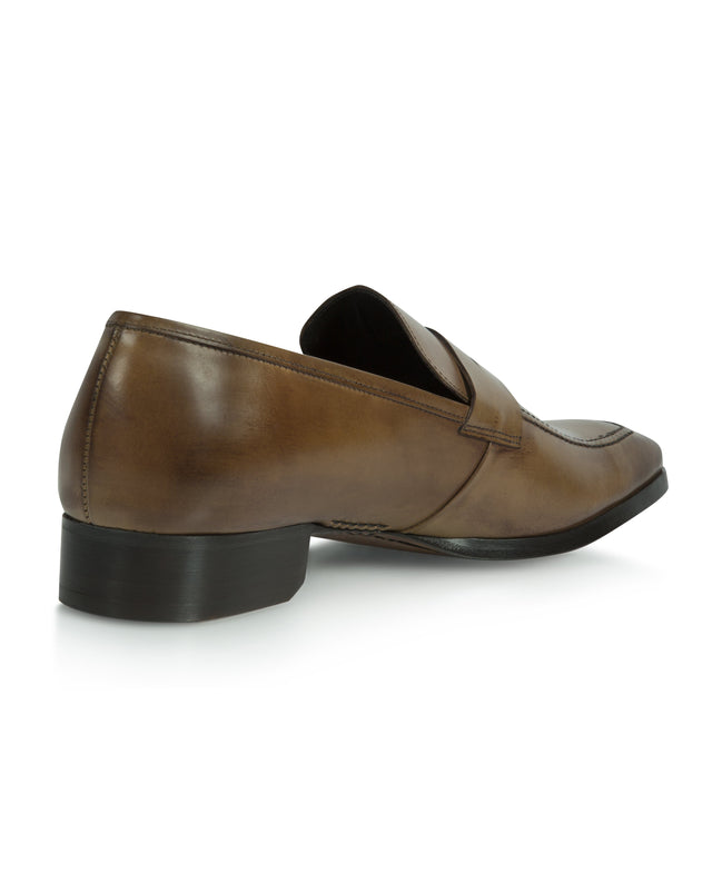 Camel Hand-stitched Penny Loafer