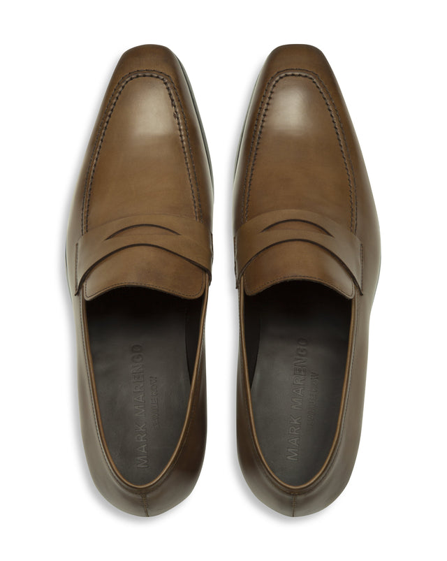 Camel Hand-stitched Penny Loafer