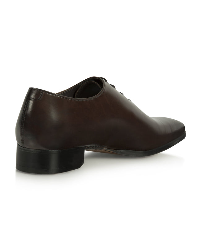 Dark Brown Hand-Stitched Wholecut Shoes