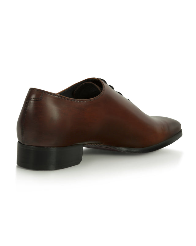 Dark Burgundy Hand-Stitched Wholecut Shoes