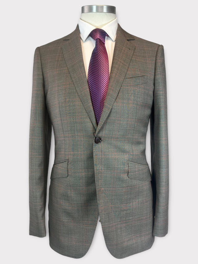 Grey / Beige Red Check Suit