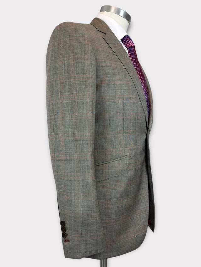 Grey / Beige Red Check Suit