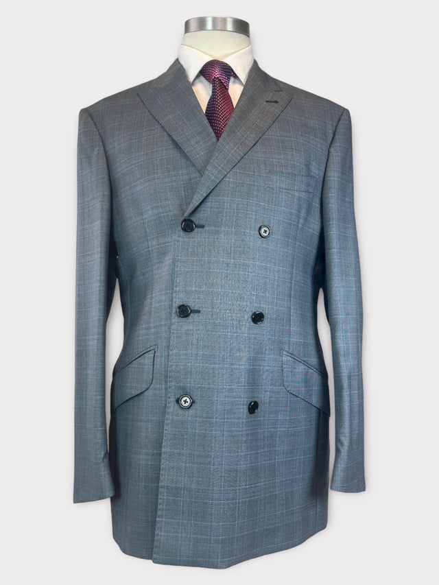 Grey Blue Check Suit