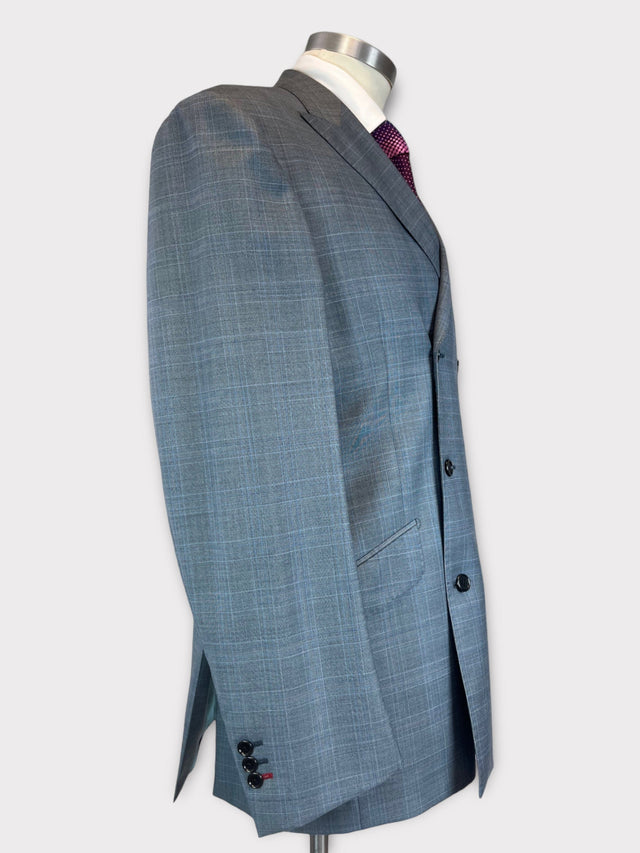 Grey Blue Check Suit