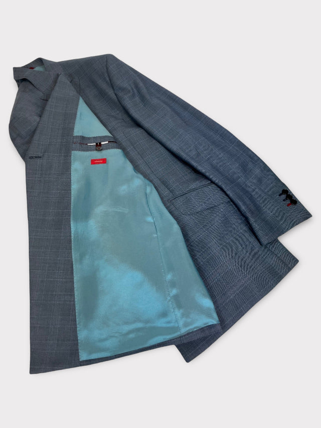 Grey Blue Check Suit