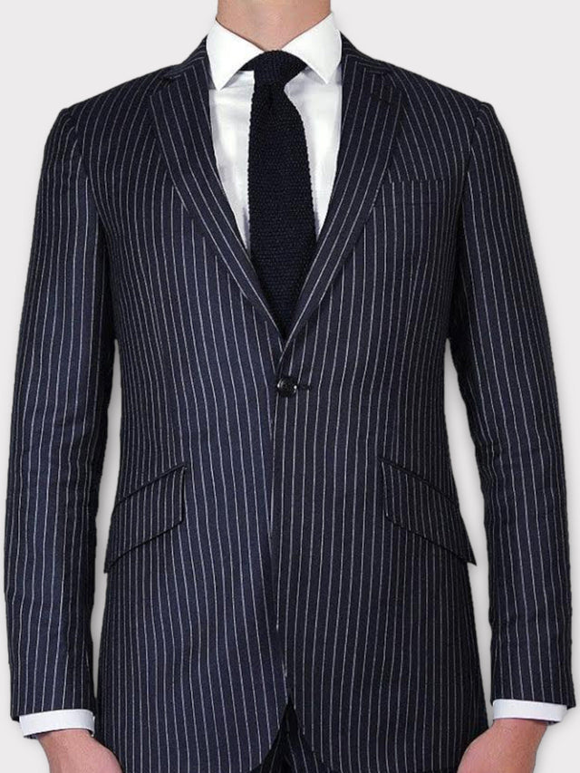 Navy Pinstripe Suit