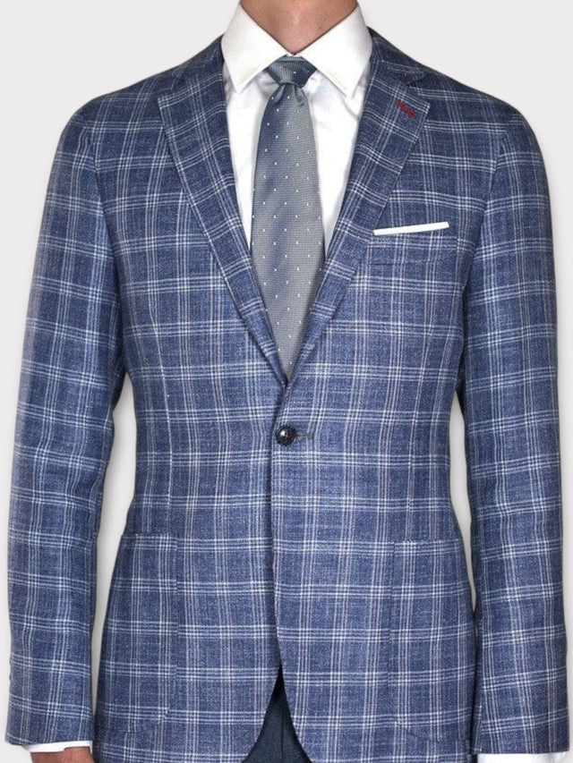 Mid Blue Check Jacket