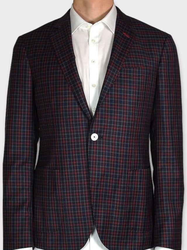 Blue Red Check Jacket