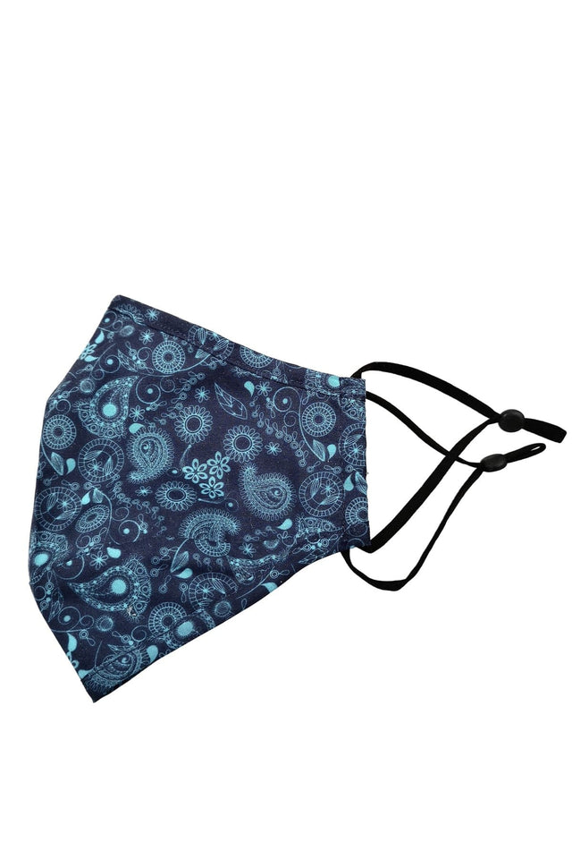 Blue Paisley Face Mask Premium Line