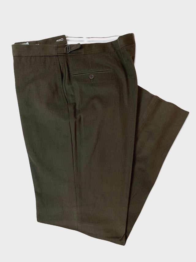 Dark Brown Cotton Brushed Trousers