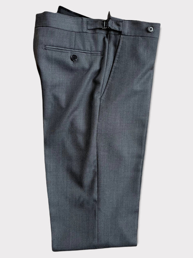 Grey Birdseye Wool Trousers