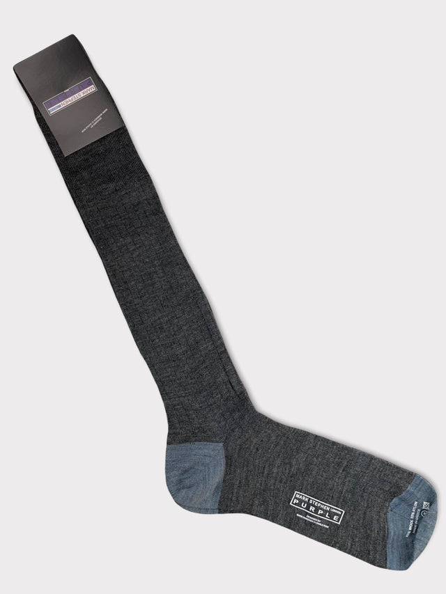 Grey Wool Long Socks