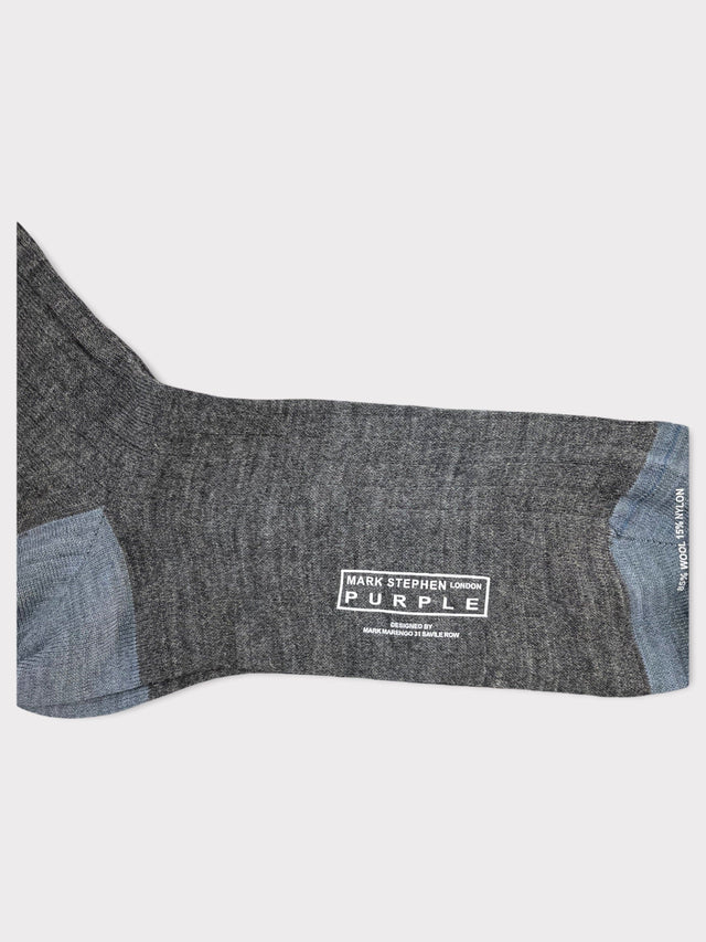 Grey Wool Long Socks