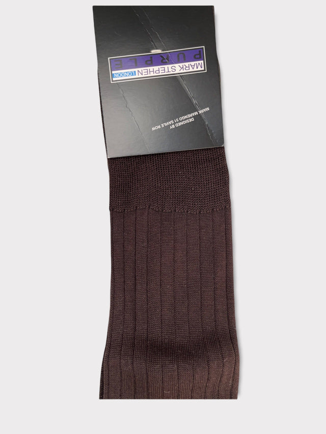 Brown Cotton Long Socks