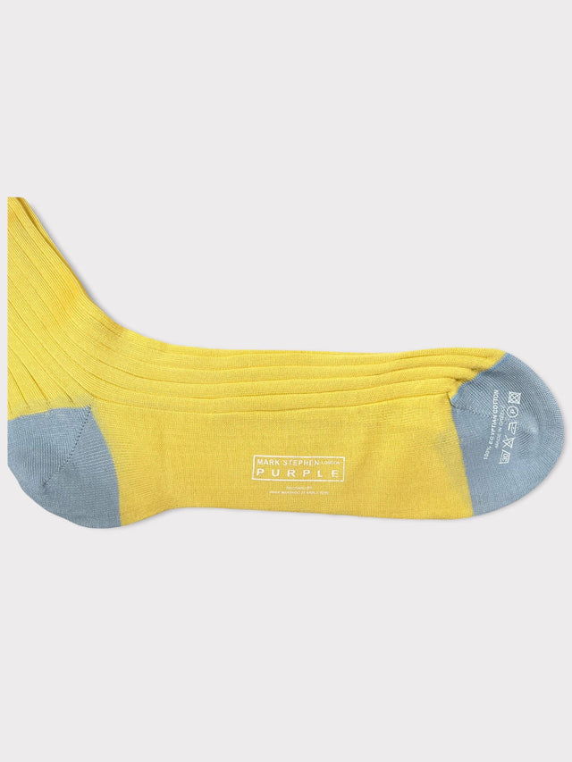 Yellow Cotton Long Socks