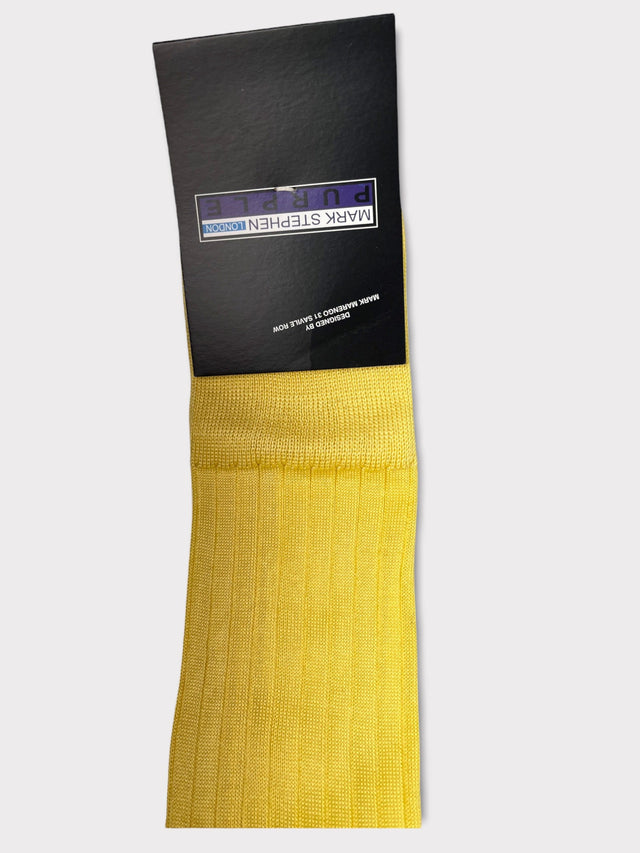 Yellow Cotton Long Socks