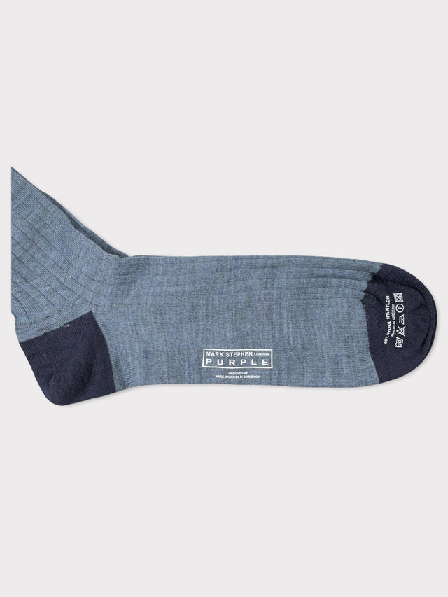 Blue Jean Wool  Long Socks