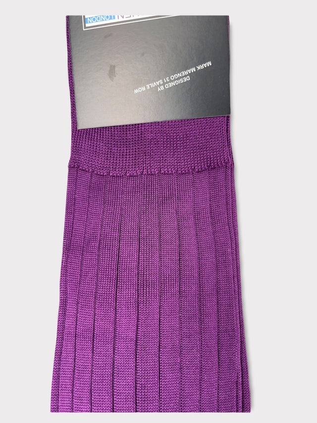 Purple Cotton Long Socks