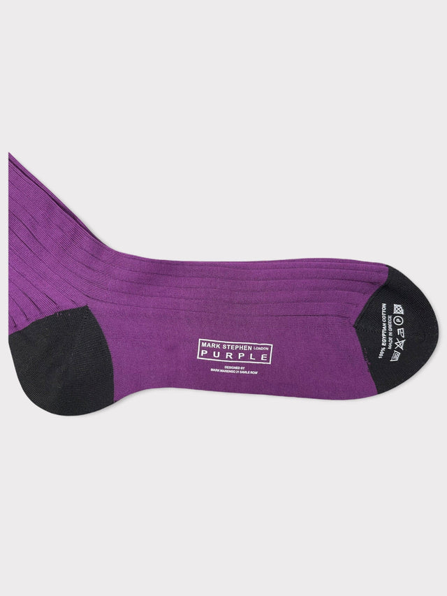 Purple Cotton Long Socks