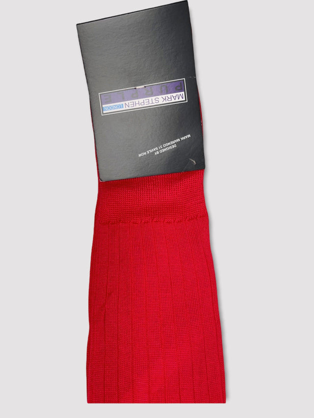 Red Cotton Long Socks