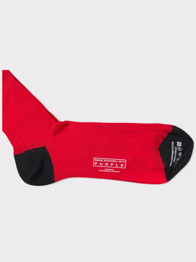 Red Cotton Long Socks