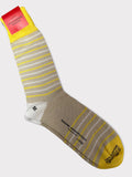 Beige Striped Cotton Socks-Mark Marengo Savile Row