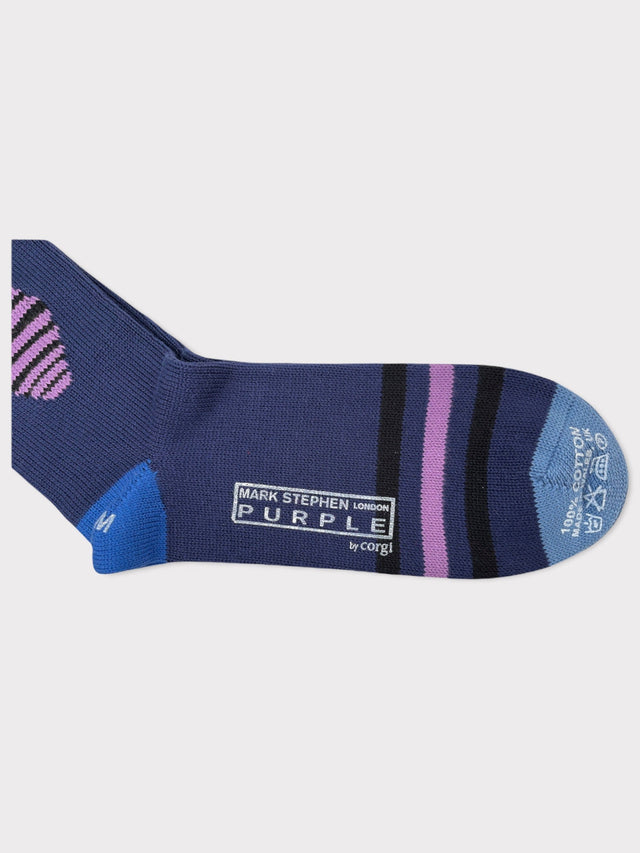 Blue Diamond Cotton Socks