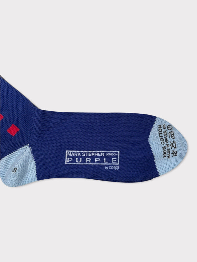 Royal Blue Cotton Socks